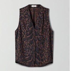 Babaton Aritzia Power Sleeveless Blouse Animal Leopard Cheetah Print